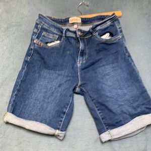 Most Wanted Rolled Cuff Jean Shorts Womens 9 Blue Denim Pockets Casual Summer